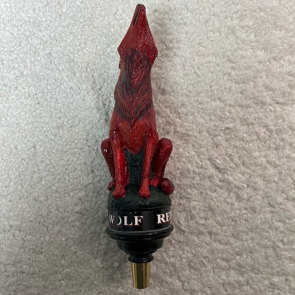 Vintage "Red Wolf Howling" Beer Tap Art Sculpture - Picture 2 of 7
